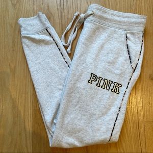 Victoria’s Secret PINK super soft sweatpants with leopard trim - Size: Small